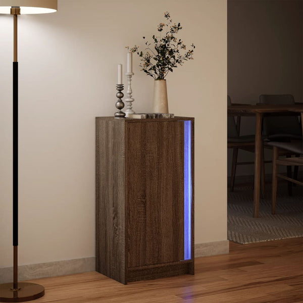 LED Sideboard Braun Eichen-Optik
