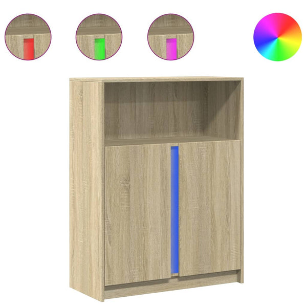 LED Sideboard Sonoma-Eiche 77x34x100 cm