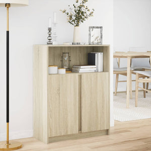 LED Sideboard Sonoma-Eiche 77x34x100 cm