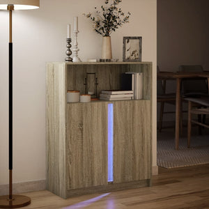 LED Sideboard Sonoma-Eiche 77x34x100 cm