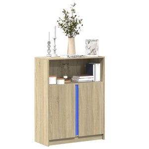 LED Sideboard Sonoma-Eiche 77x34x100 cm