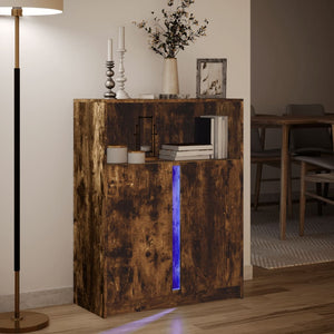 LED Sideboard Räuchereiche 77x34x100cm