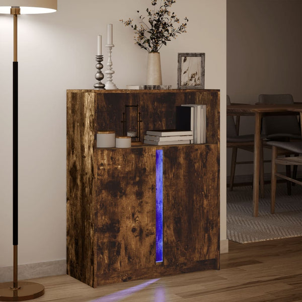 LED Sideboard Räuchereiche 77x34x100cm