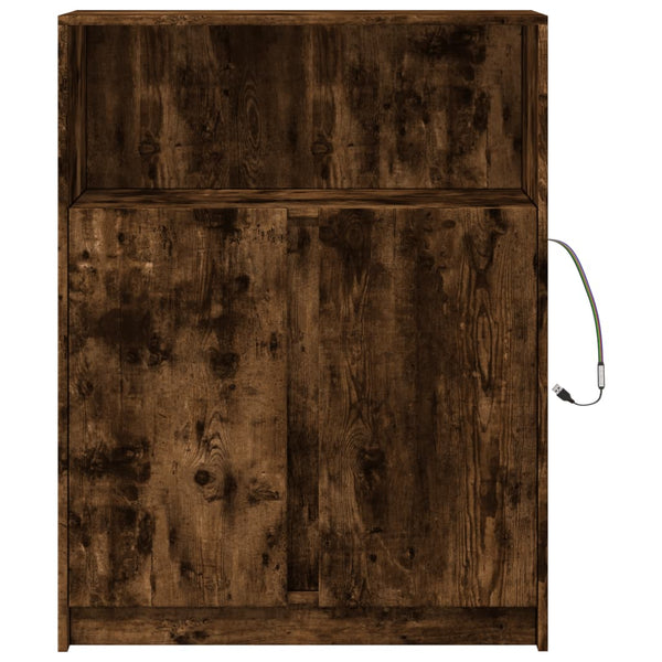 LED Sideboard Räuchereiche 77x34x100cm