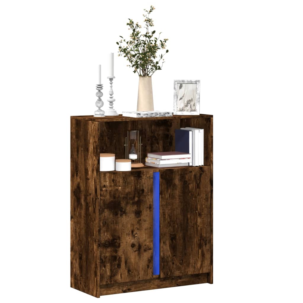 LED Sideboard Räuchereiche 77x34x100cm