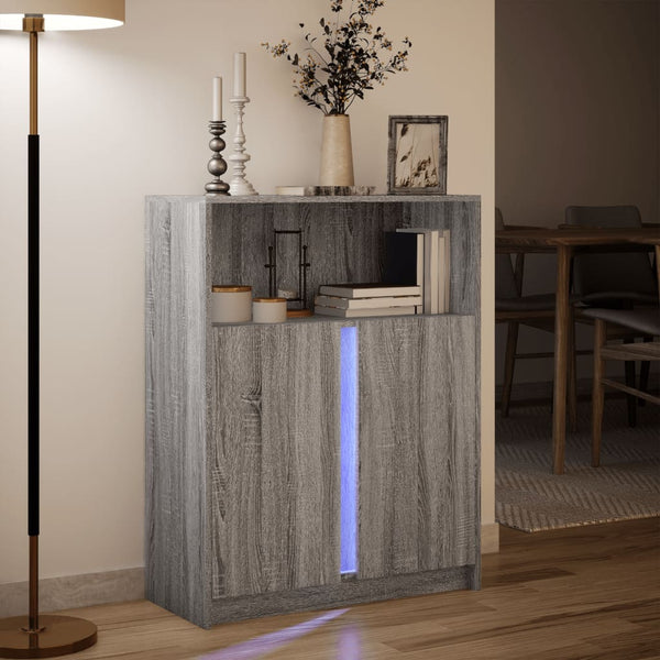 LED Sideboard Grau Sonoma 77x34x100 cm