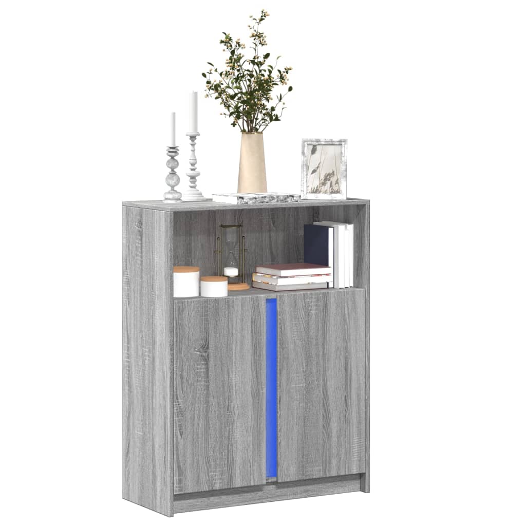 LED Sideboard Grau Sonoma 77x34x100 cm