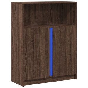 LED Sideboard Braun Eichen-Optik 77x34x100 cm