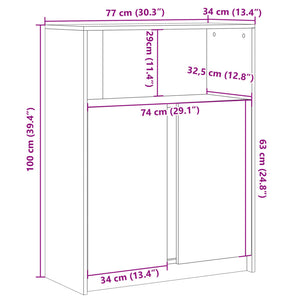 LED Sideboard Braun Eichen-Optik 77x34x100 cm