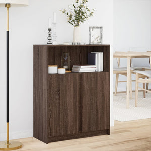 LED Sideboard Braun Eichen-Optik 77x34x100 cm
