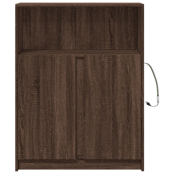 LED Sideboard Braun Eichen-Optik 77x34x100 cm
