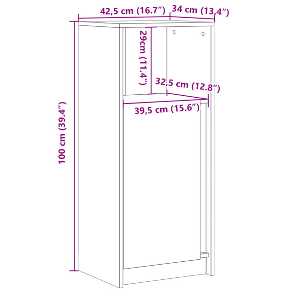 LED Sideboard Betongrau 100 cm