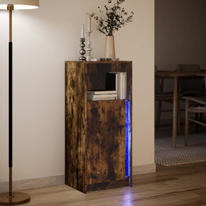 LED Sideboard Räuchereiche 100 cm