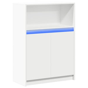Sideboard Weiß mit LED 72x34x100 cm