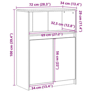 Sideboard Weiß mit LED 72x34x100 cm