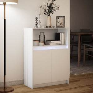 Sideboard Weiß mit LED 72x34x100 cm