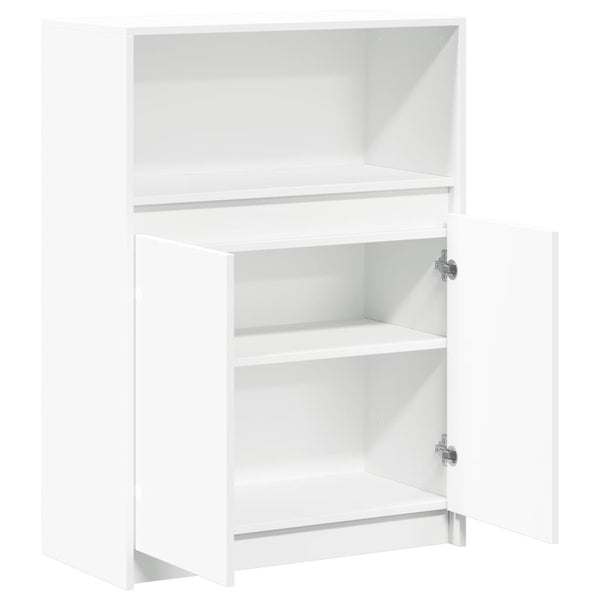 Sideboard Weiß mit LED 72x34x100 cm