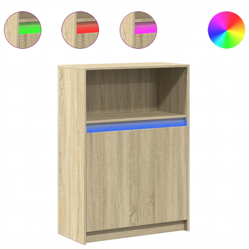LED Sideboard Sonoma Eiche 72x34x100 cm