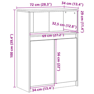 LED Sideboard Sonoma Eiche 72x34x100 cm