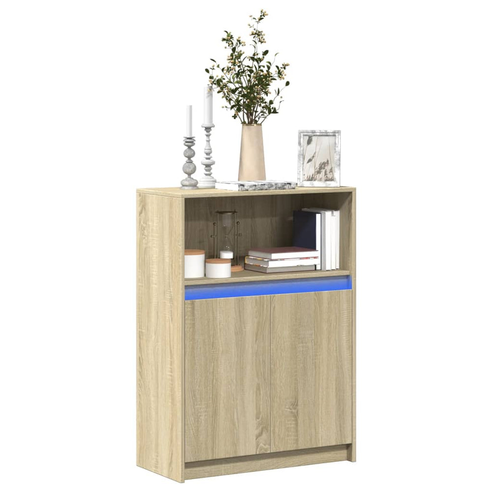 LED Sideboard Sonoma Eiche 72x34x100 cm