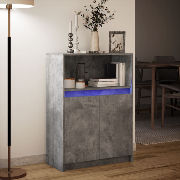 LED Sideboard Betongrau 72x34x100cm