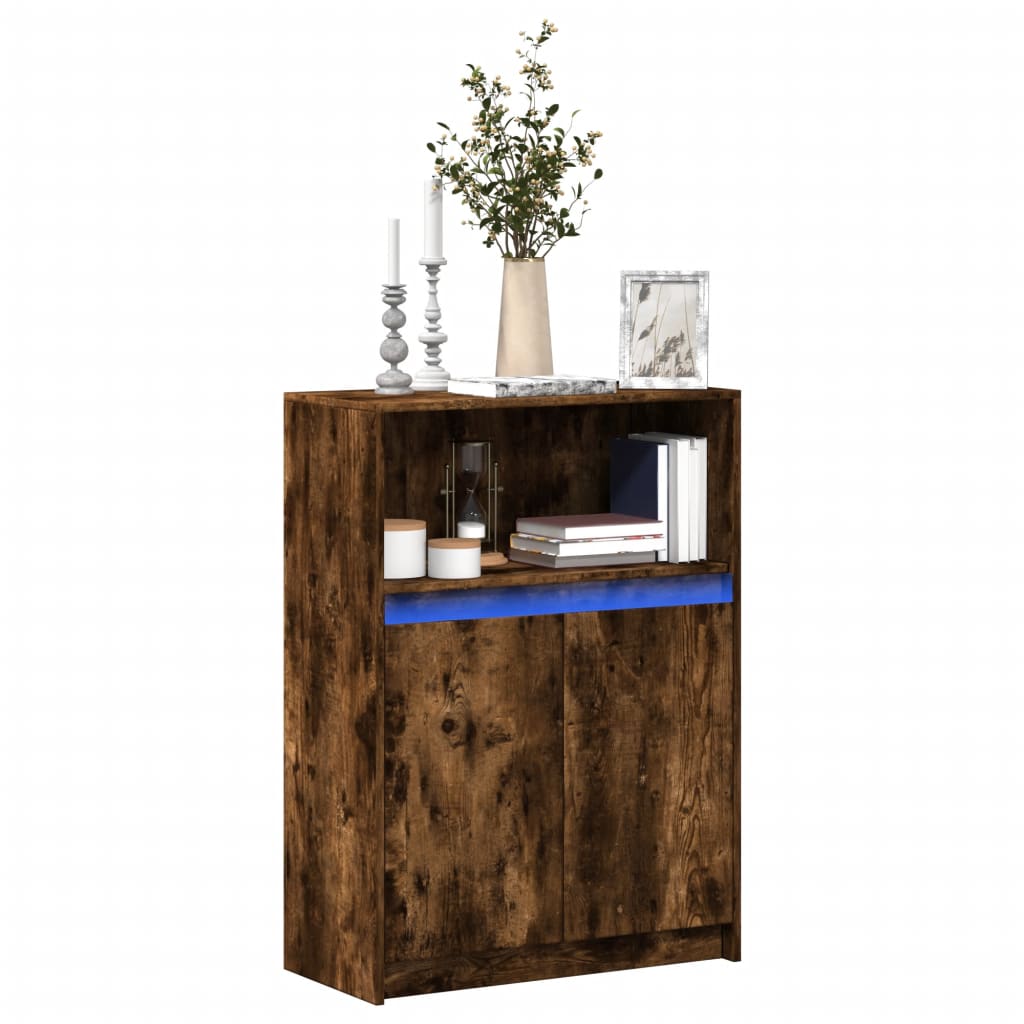 Sideboard Räuchereiche mit LED 72x34x100 cm