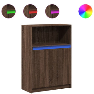 Sideboard Braun Eichen-Optik mit LED