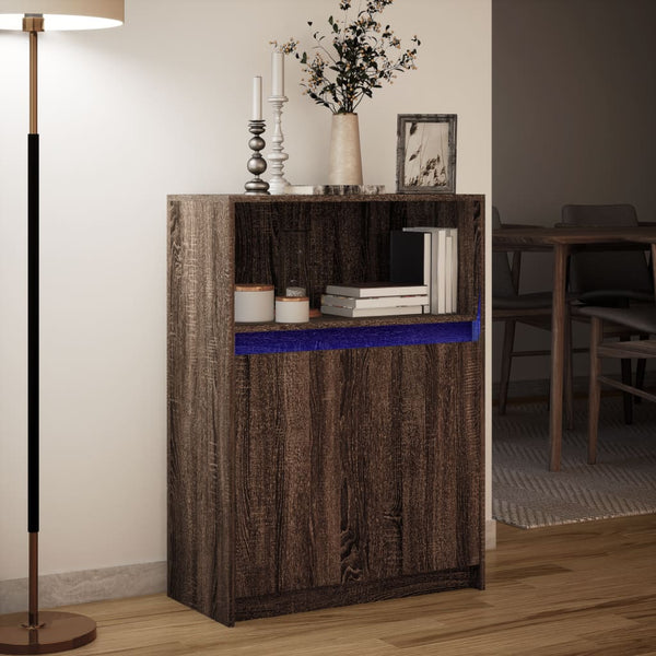 Sideboard Braun Eichen-Optik mit LED