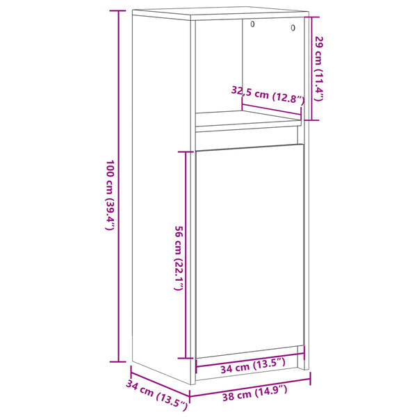 LED Sideboard Weiß 38x34x100cm