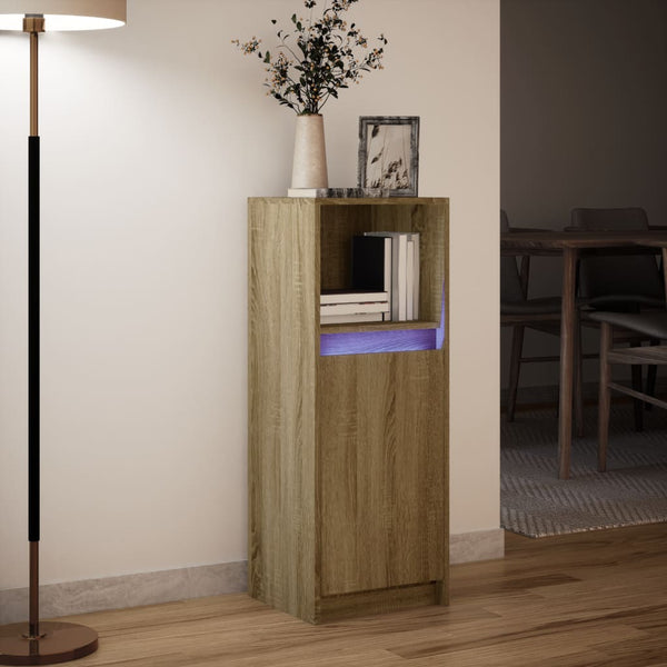 LED Sideboard Sonoma Eiche 100cm