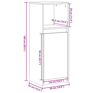 LED Sideboard Betongrau 38x34x100 cm
