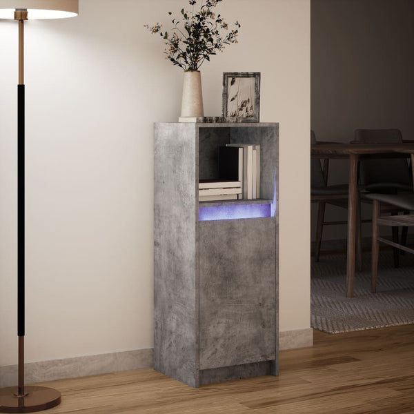 LED Sideboard Betongrau 38x34x100 cm