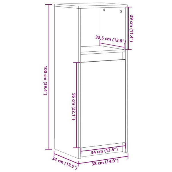 LED Sideboard Räuchereiche 100 cm