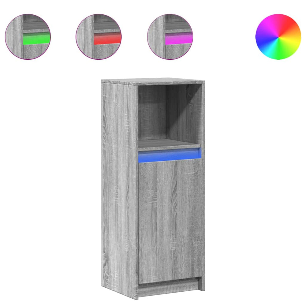 LED Sideboard Grau Sonoma 100 cm