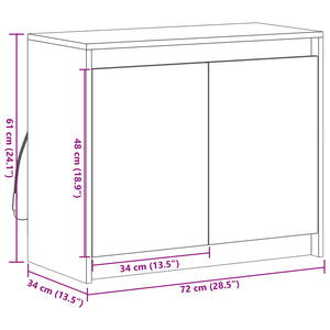 LED Sideboard Weiß 72x34x61cm