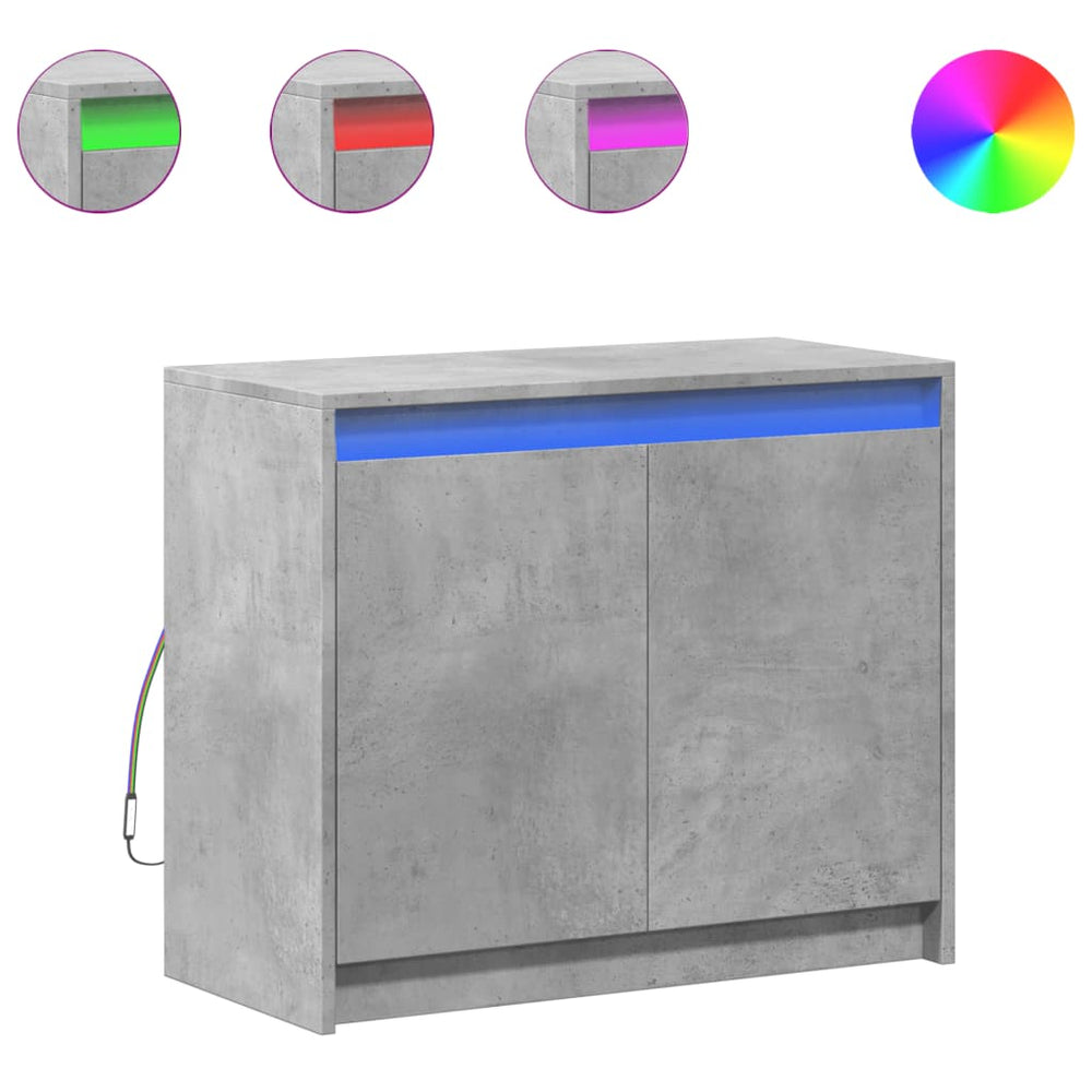 LED Sideboard Betongrau 72x61 cm