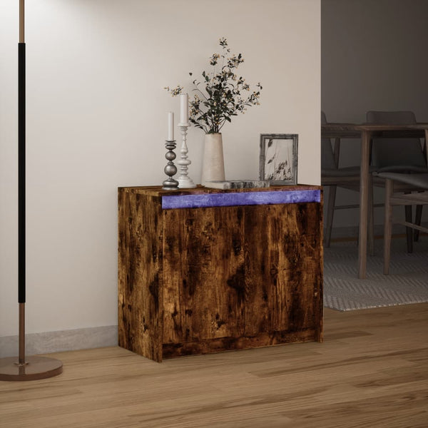 LED Sideboard Räuchereiche 72x61 cm