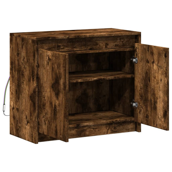 LED Sideboard Räuchereiche 72x61 cm