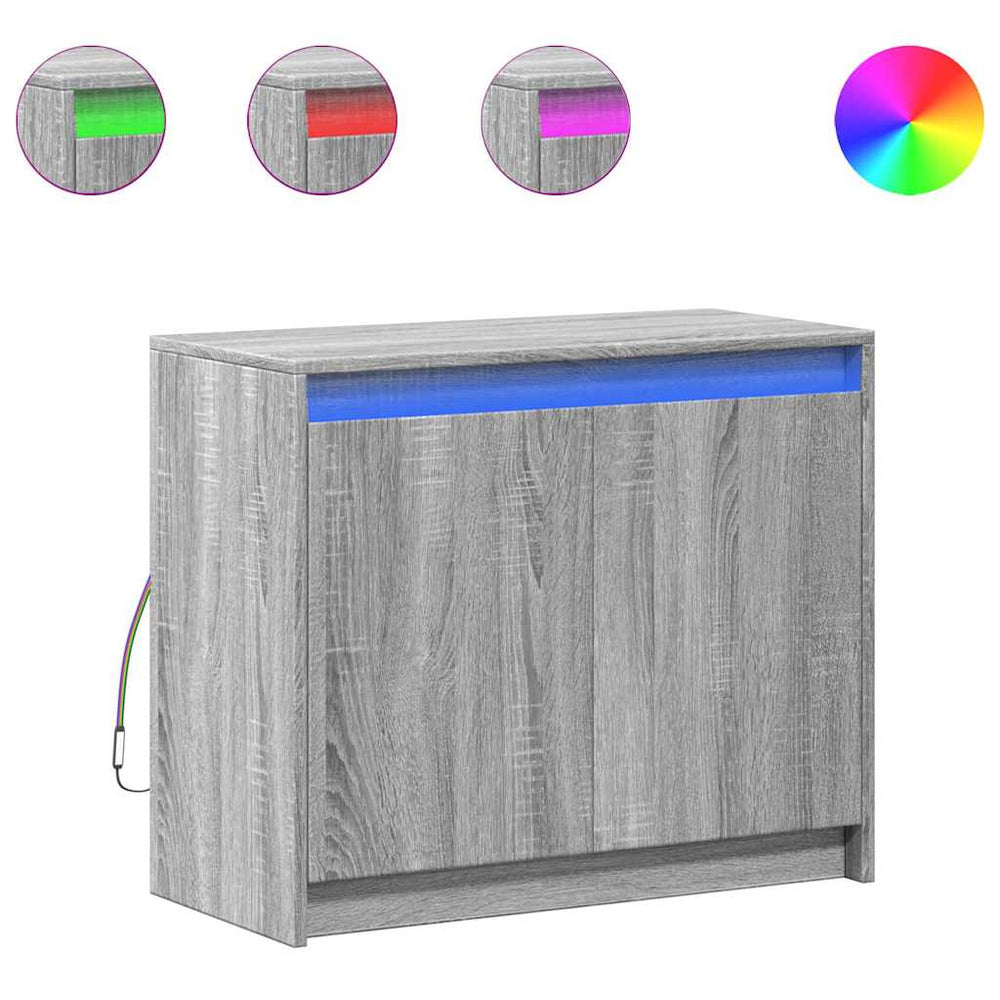 LED Sideboard Grau Sonoma 72x61 cm