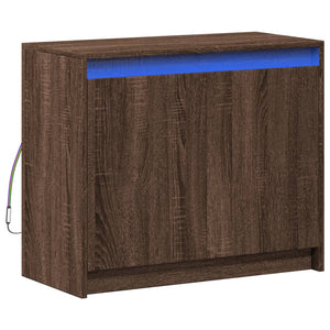 vidaXL Buffet bas à LED aspect chêne marron 72x34x61 cm Bois d'ingénierie