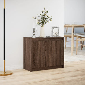 vidaXL Buffet bas à LED aspect chêne marron 72x34x61 cm Bois d'ingénierie