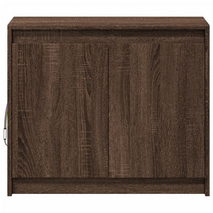 vidaXL Buffet bas à LED aspect chêne marron 72x34x61 cm Bois d'ingénierie