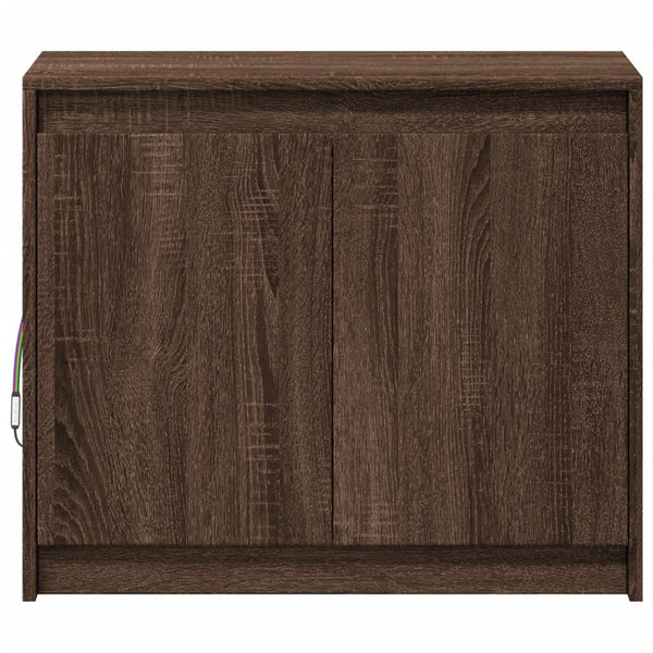 vidaXL Buffet bas à LED aspect chêne marron 72x34x61 cm Bois d'ingénierie
