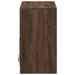 vidaXL Buffet bas à LED aspect chêne marron 72x34x61 cm Bois d'ingénierie