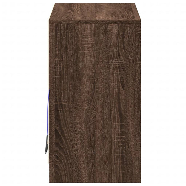 vidaXL Buffet bas à LED aspect chêne marron 72x34x61 cm Bois d'ingénierie