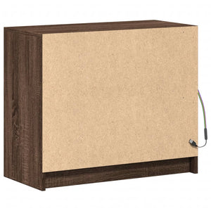 vidaXL Buffet bas à LED aspect chêne marron 72x34x61 cm Bois d'ingénierie