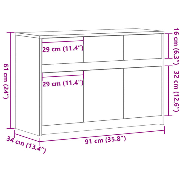 TV-Schrank Sonoma Eiche mit LED