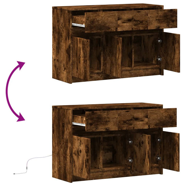 TV-Schrank Räuchereiche mit LED