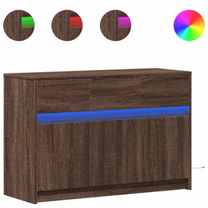 TV-Schrank Braun Eiche mit LED