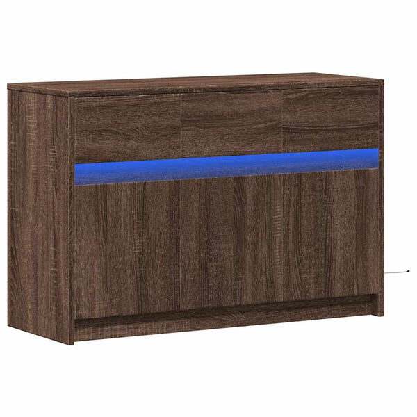 TV-Schrank Braun Eiche mit LED